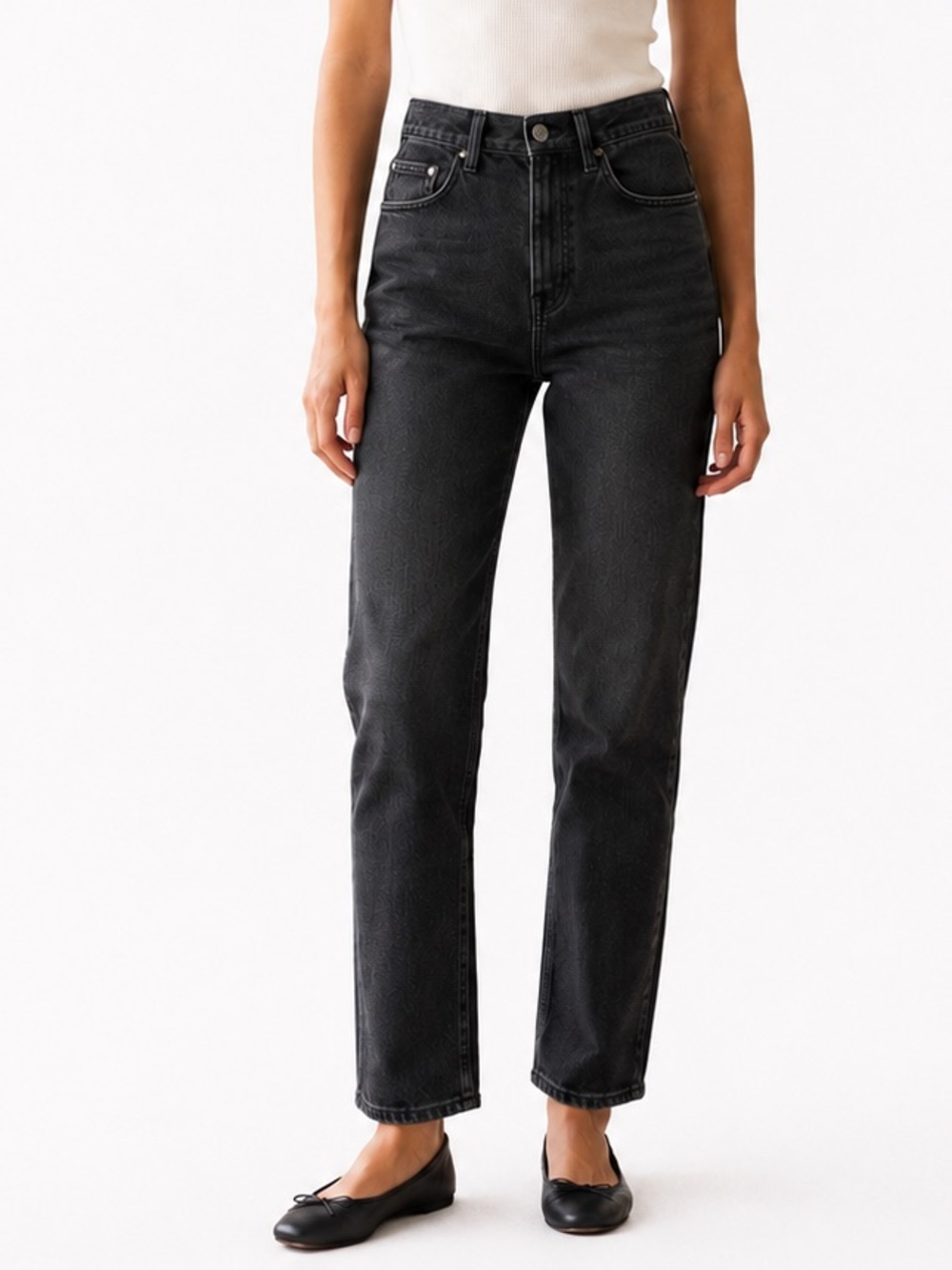 MOTHER Black High-Rise Straight Leg Jeans size 25